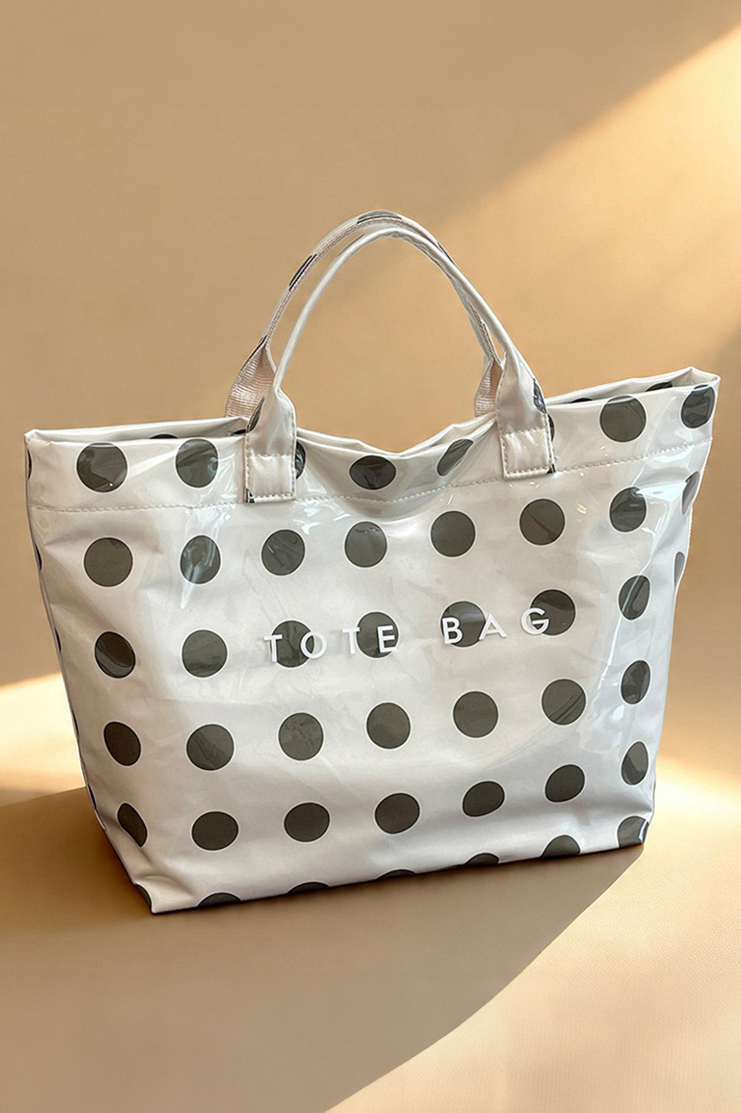 Dark Blue Polka-Dot Tote Bag
