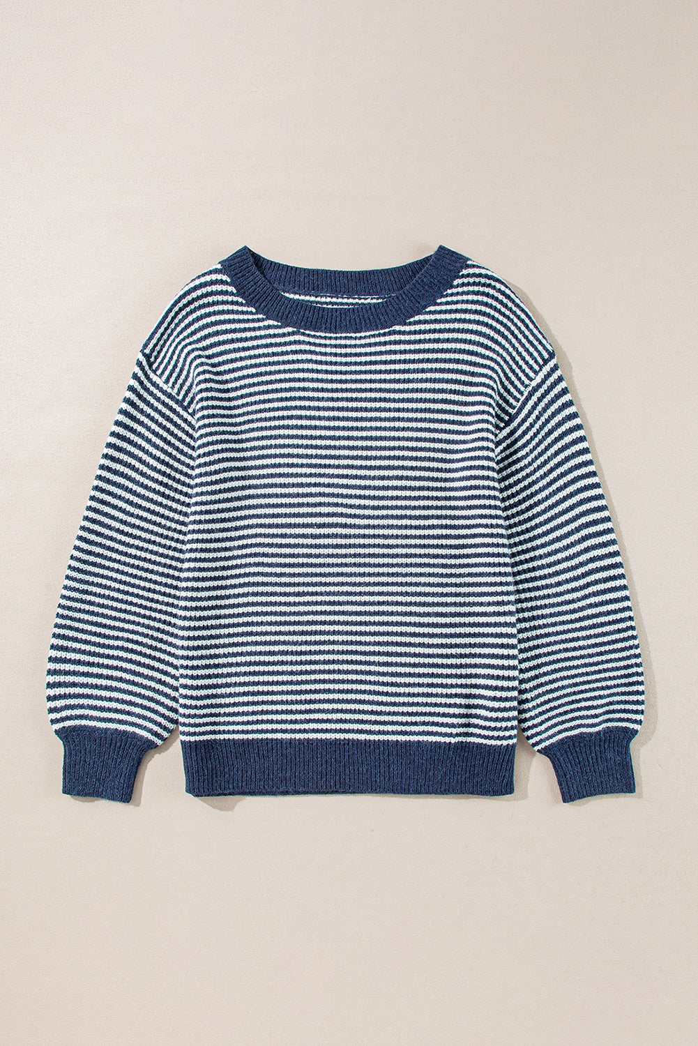 Sail Blue Stripe Lantern-Sleeve Sweater