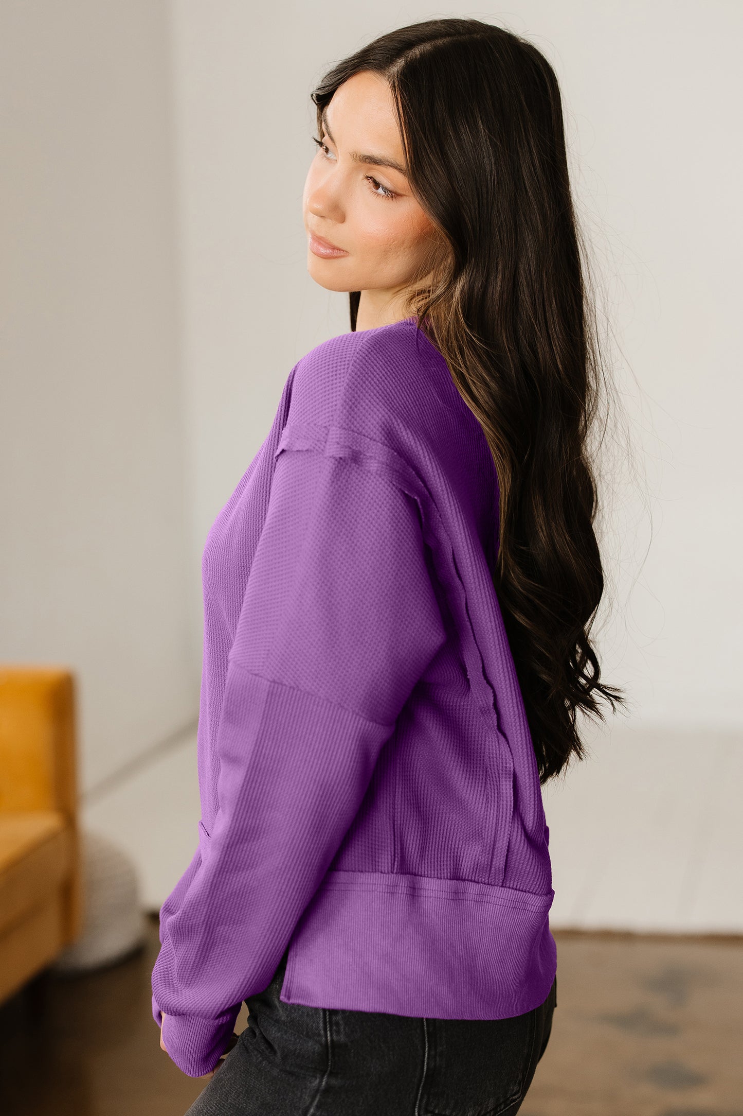 Evergreen Raw-Seam Textured Sweatshirt