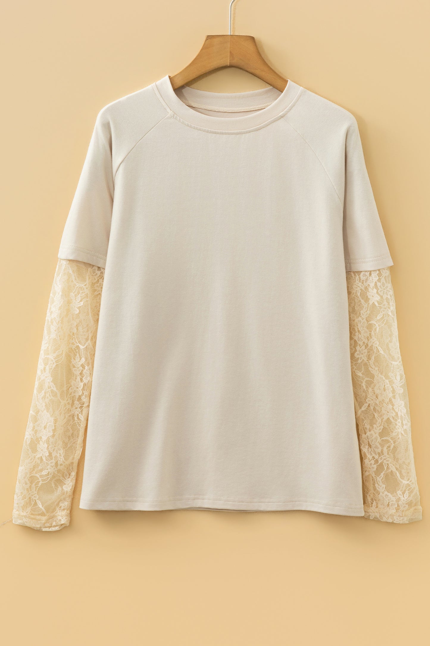 Jet Stream Floral-Lace Sleeve Long-Sleeve T-Shirt
