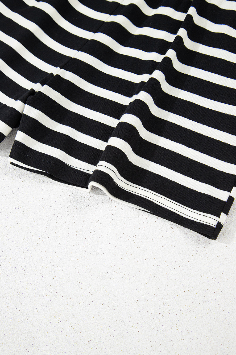 Black & White Stripe Tee & Shorts Set