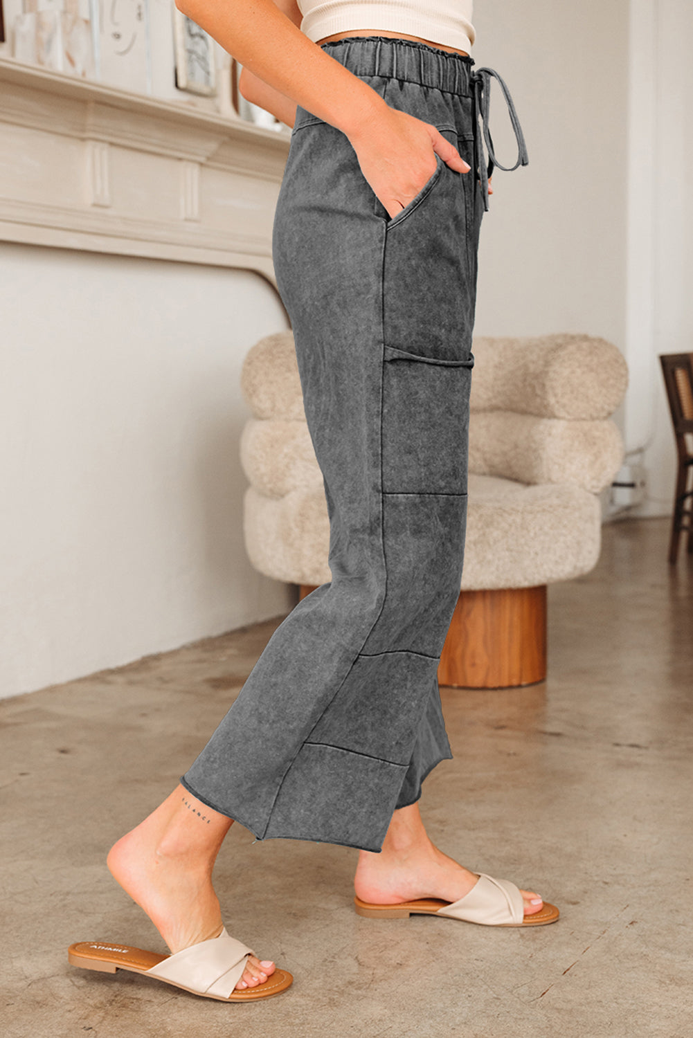Wild Ginger Mineral-Wash Wide-Leg Pants