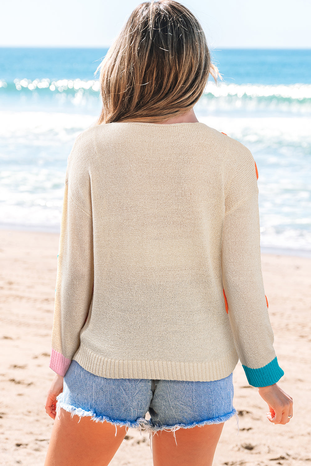 Jet Stream Floral Color-Block Sweater