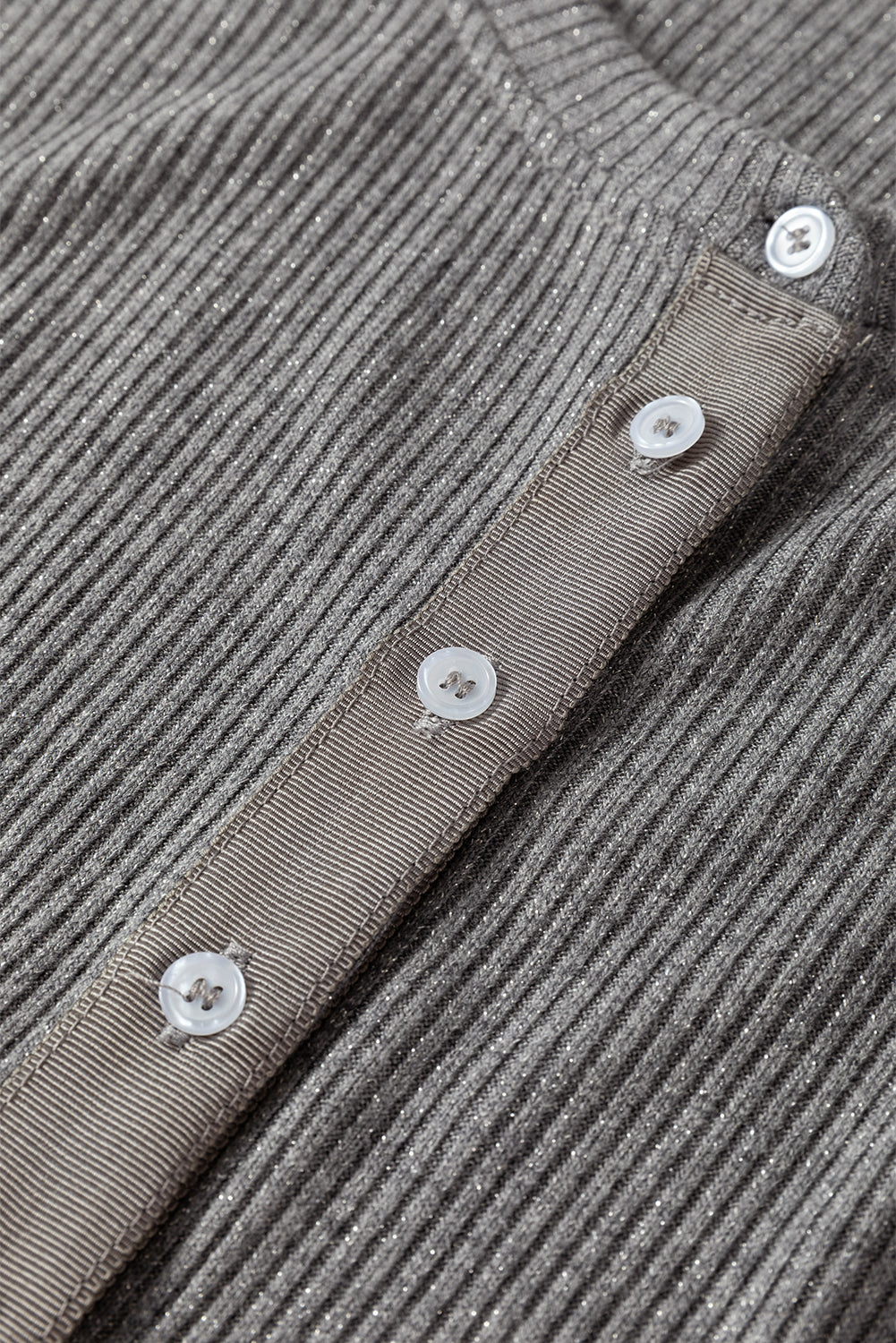 Sleet Gray Ribbed Slim Cardigan