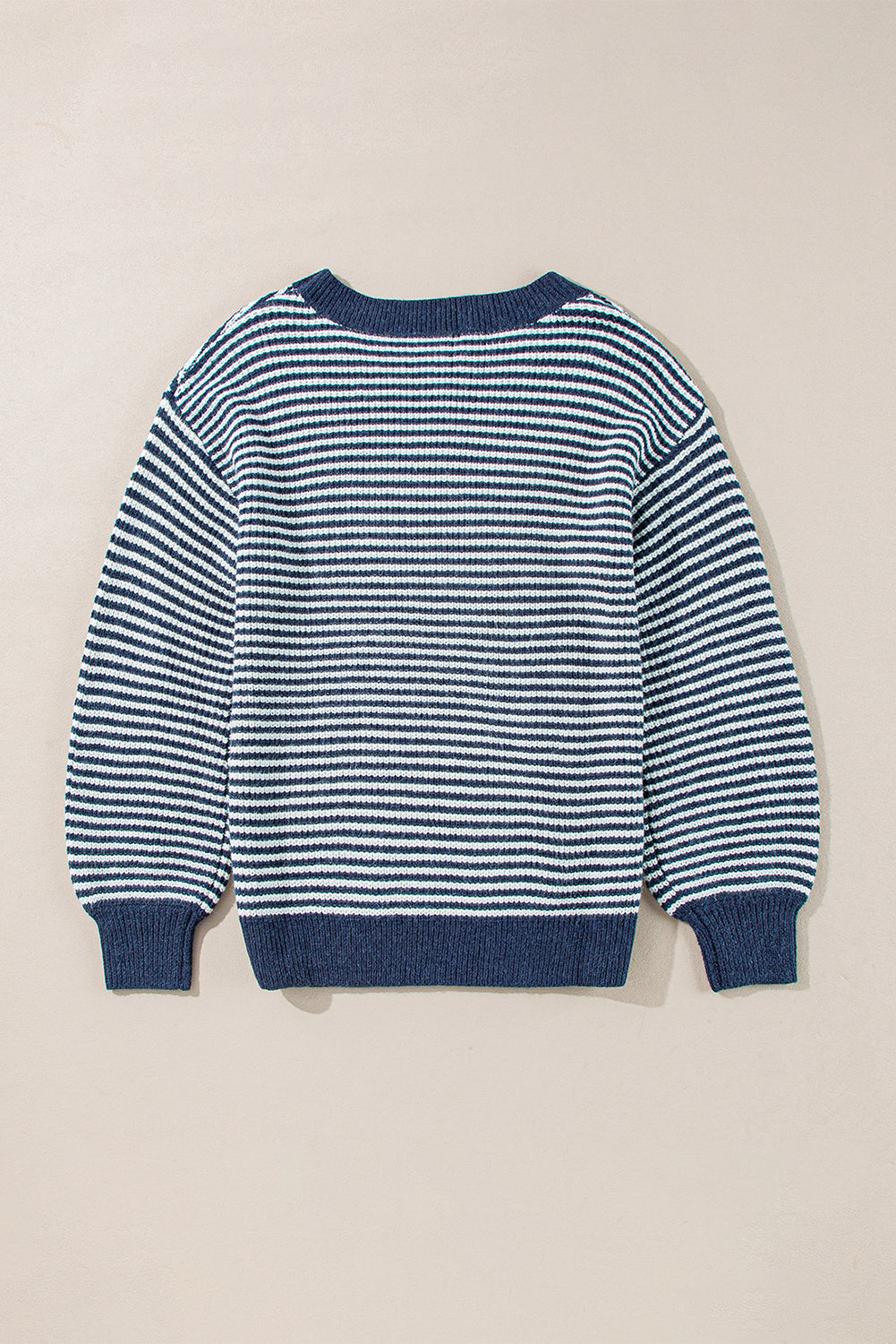 Sail Blue Stripe Lantern-Sleeve Sweater