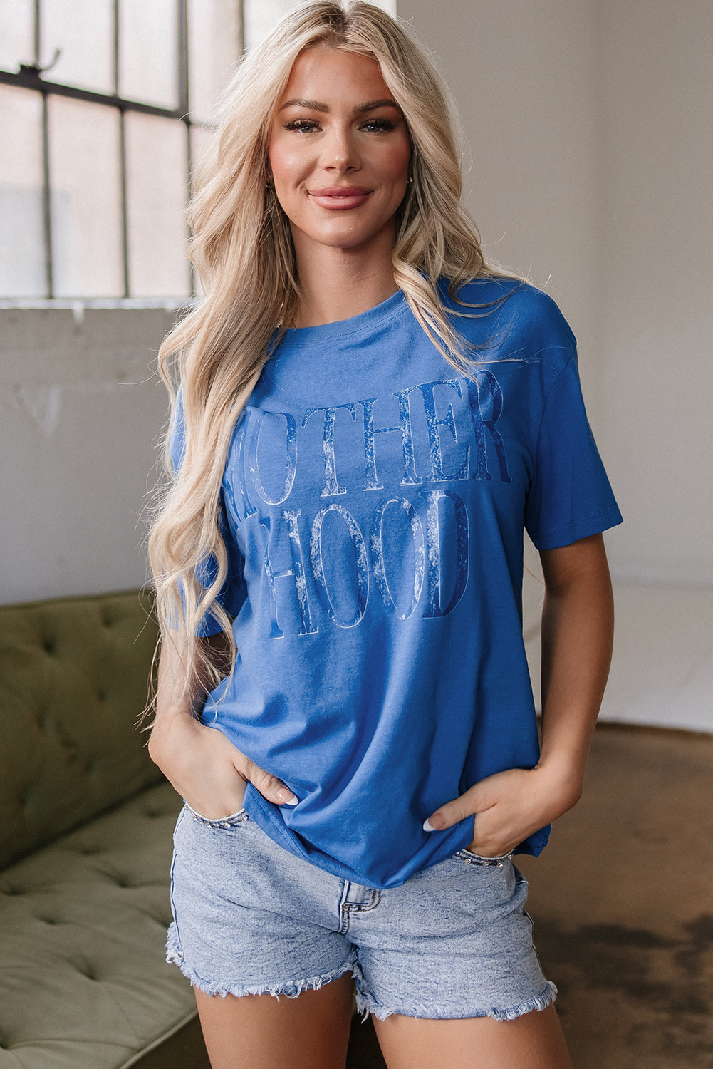 Sky Blue Motherhood Graphic Tee