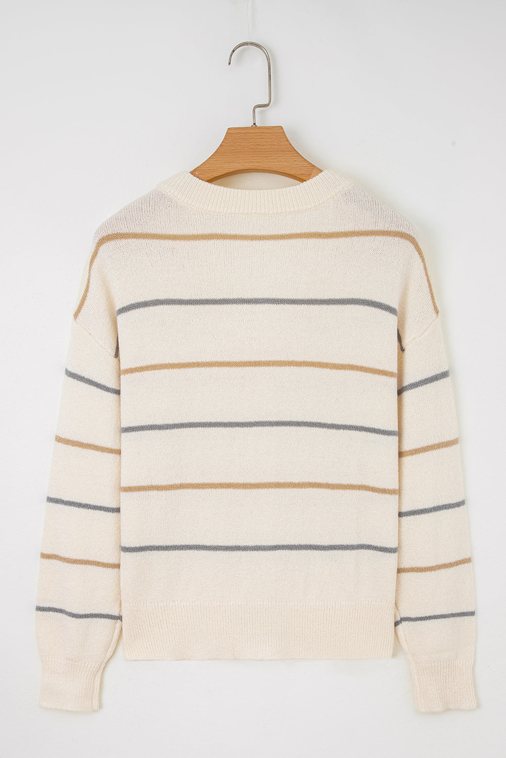Cream Multicolor Striped Cardigan