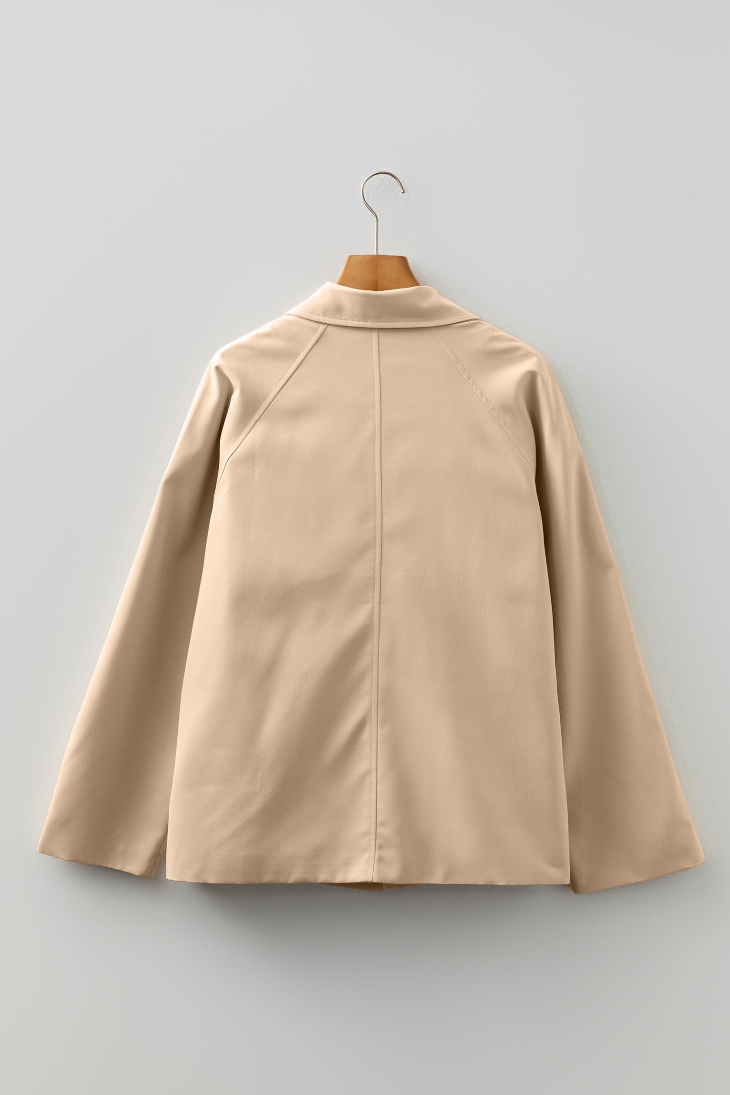 Parchment Plaid-Trim Trench Coat