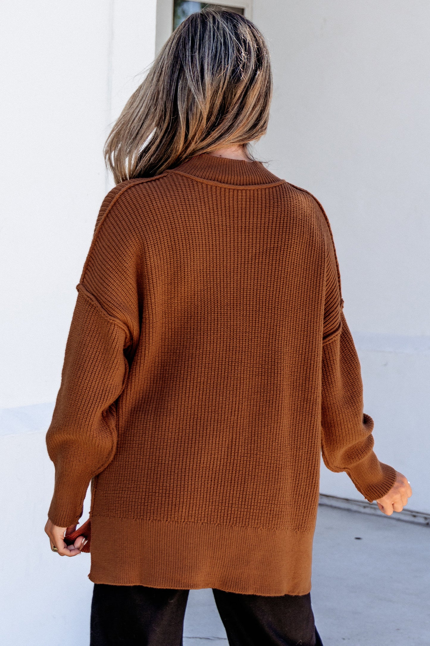 Orchid Ribbed Mock-Neck Sweater