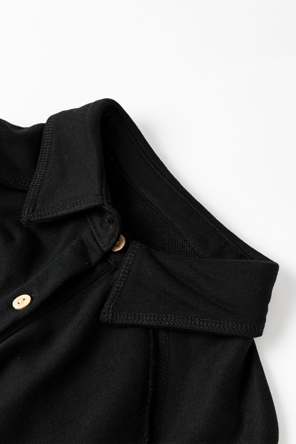 Black Waffle-Knit Oversized Shacket