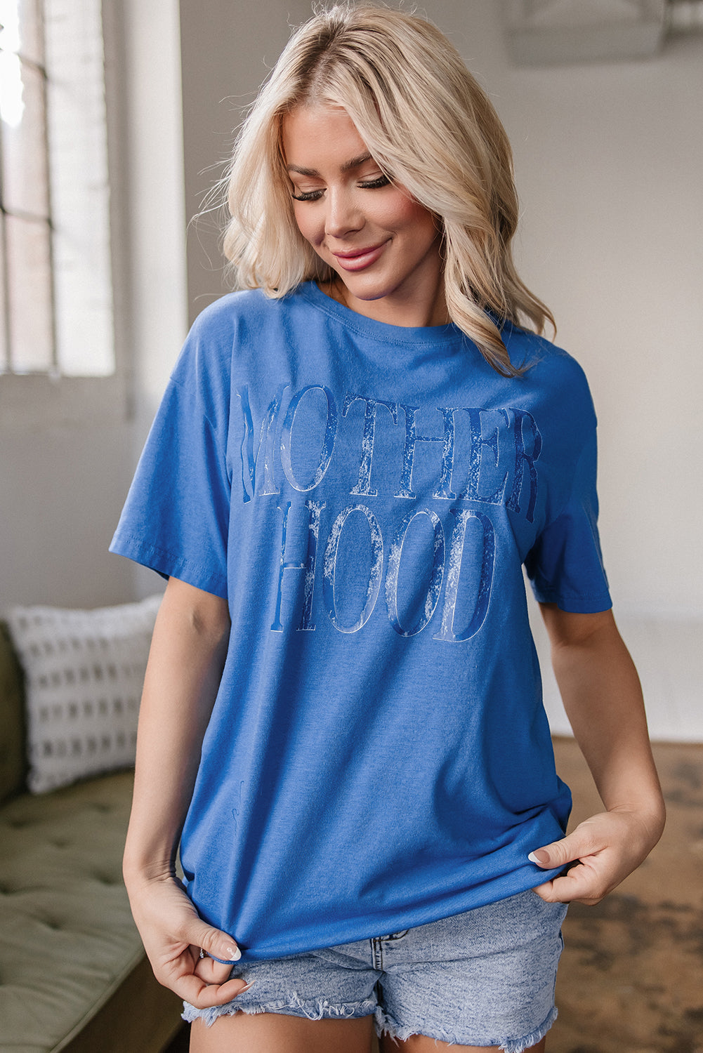 Sky Blue Motherhood Graphic Tee