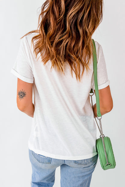 White Christmas Tree Checkerboard Graphic Tee