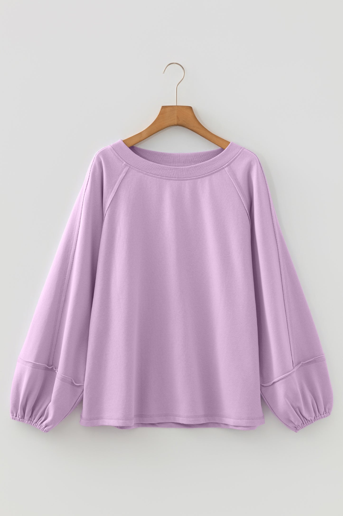Beige Raw-Seam Oversized Sweatshirt