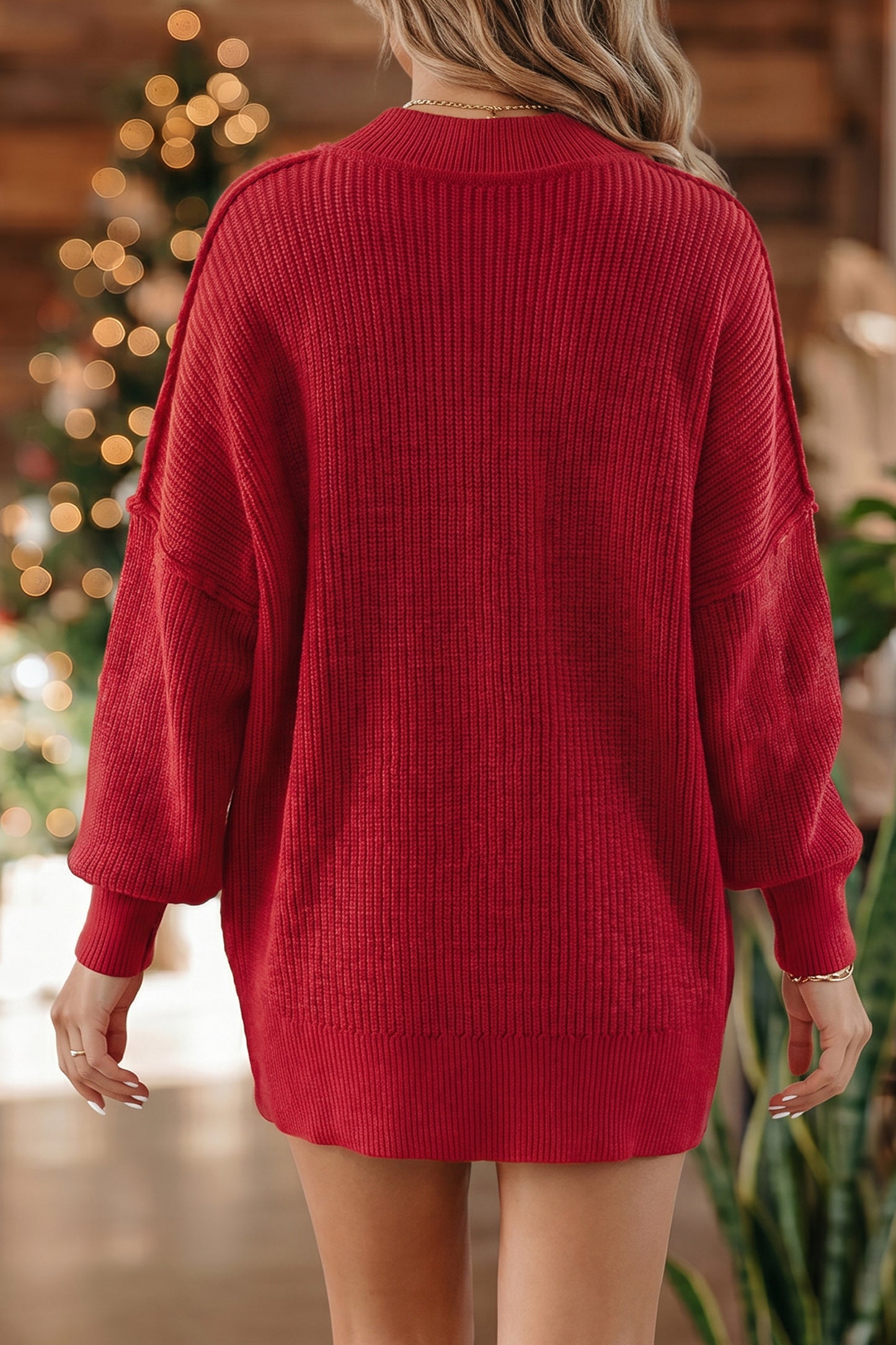 Orchid Ribbed Mock-Neck Sweater
