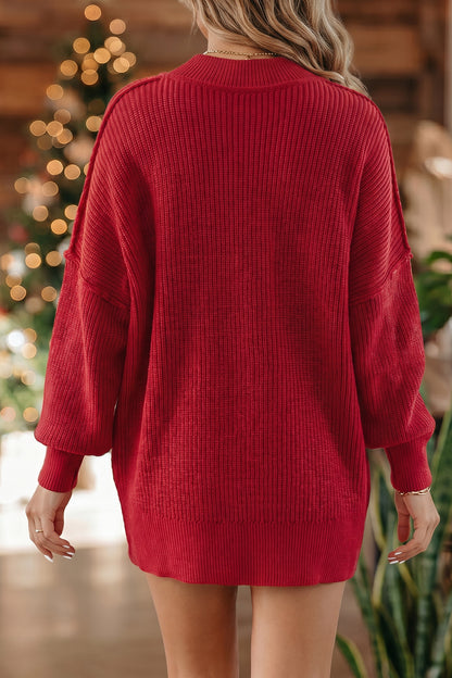 Orchid Ribbed Mock-Neck Sweater