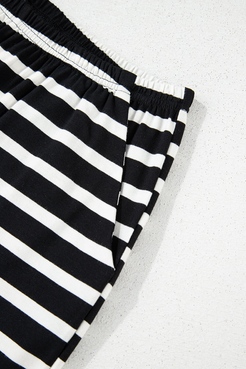 Black & White Stripe Tee & Shorts Set