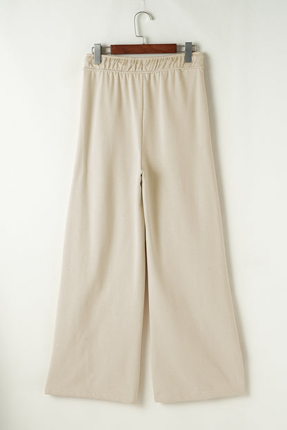 Apricot Drawstring Wide-Leg Pants