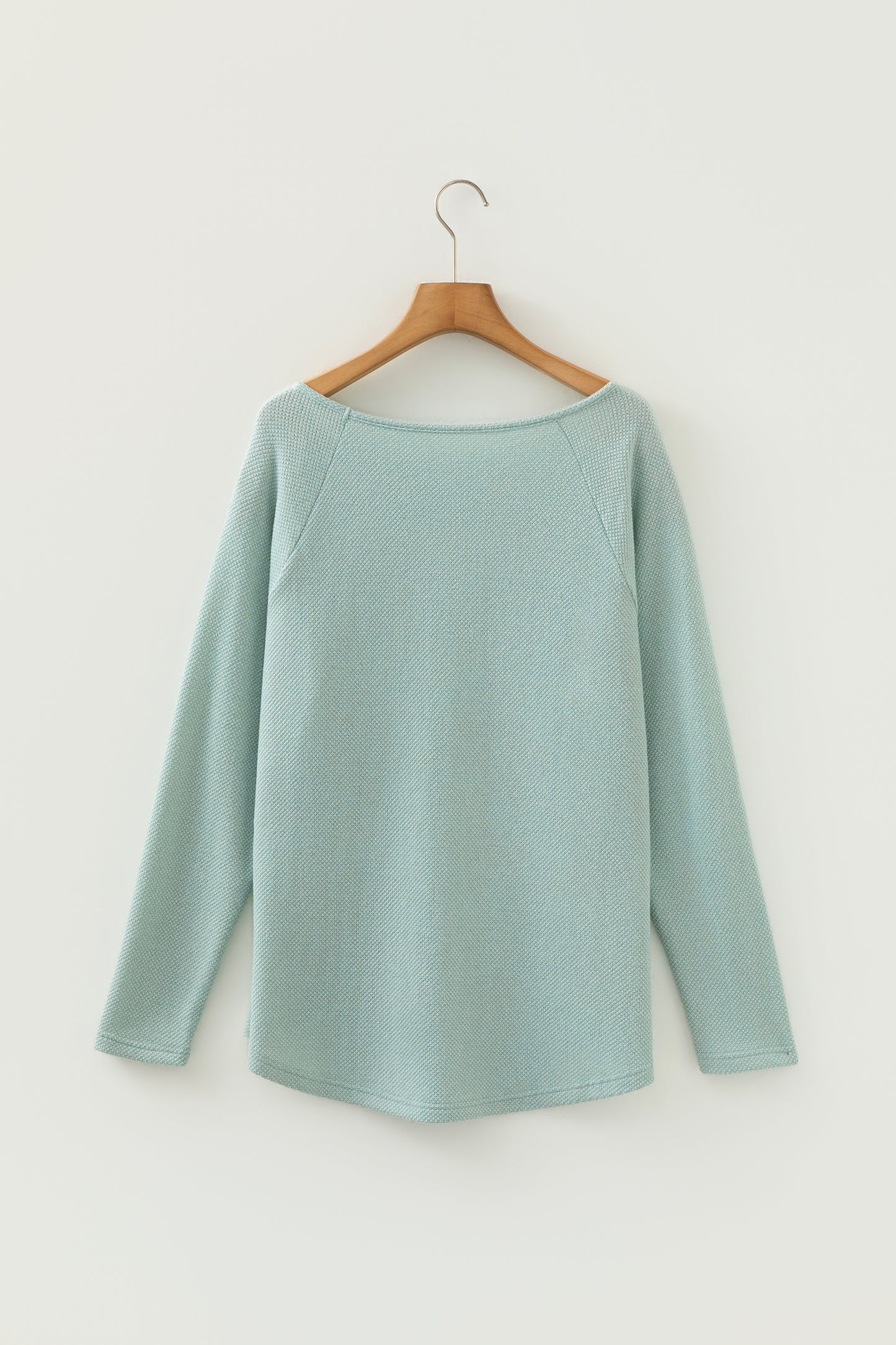Moonlight Jade Textured Raglan Knit Top