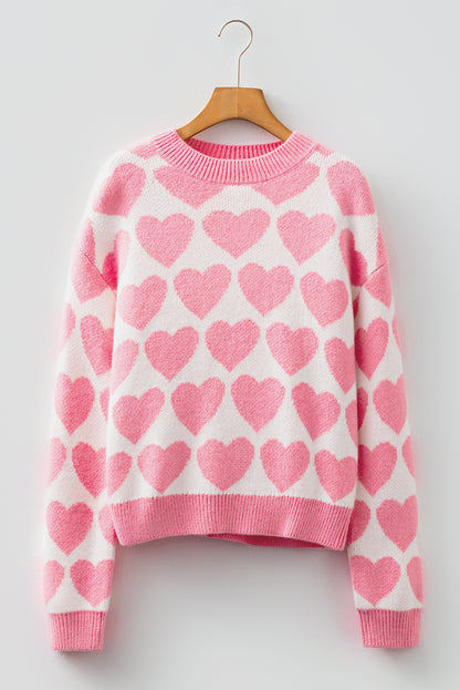 Strawberry Pink Heart-Graphic Sweater